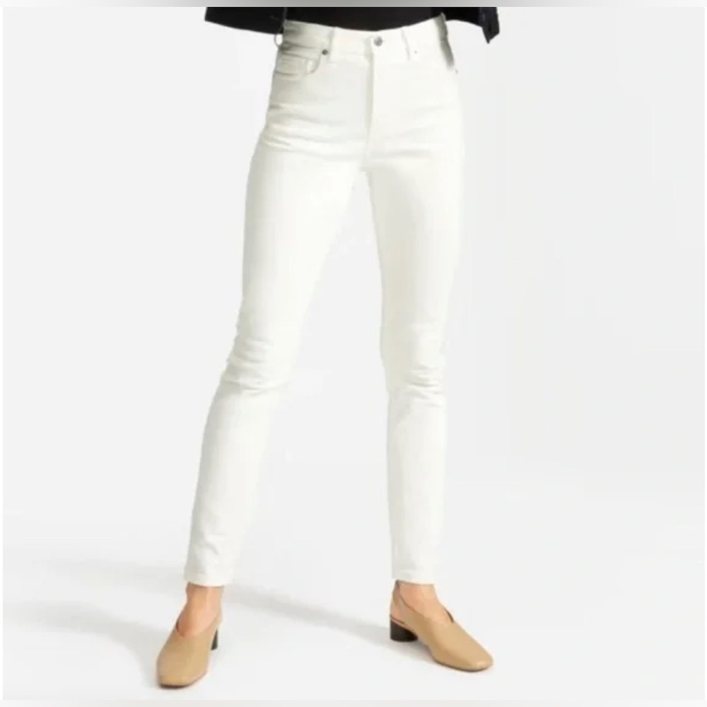 Everlane Cream High Rise Skinny Jeans long